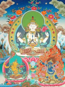 Chenrezig, Manjusri, Vajrapani